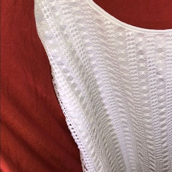 Naif Burnt Orange White Long Sleeve Cardigan Top - Picture 5 of 7